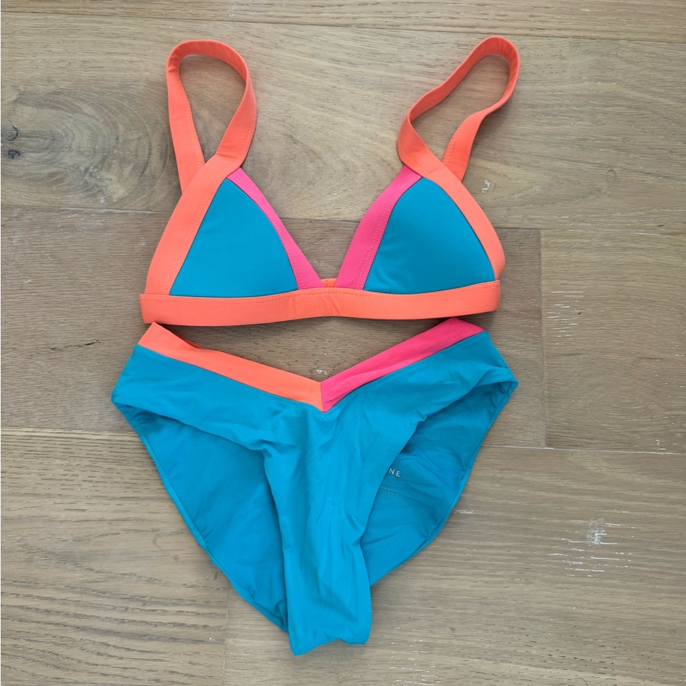Oneone Orange Pink Blue Bikini Set